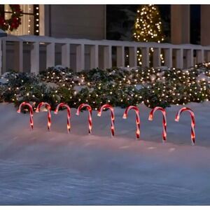 Home Accents Holiday 16.5 in LED Candy Cane Pathway Lights 8 Pack Indoor Outdoor